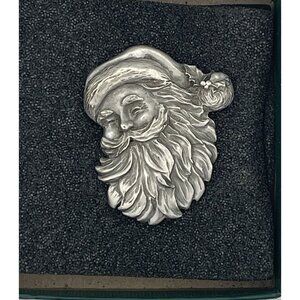Jolly Santa Brooch Seagull Pewter 1992 Nova Scotia